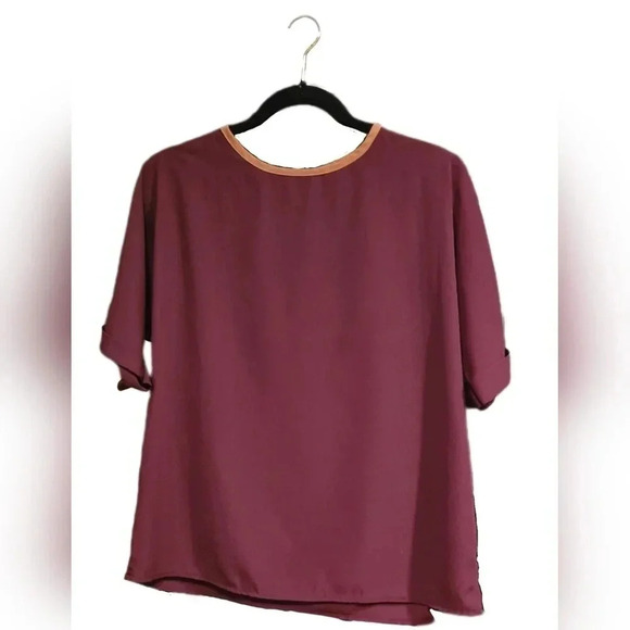 Wet Seal Tops - Wet Seal, Size S, Wine Blouse with Zipper on Back